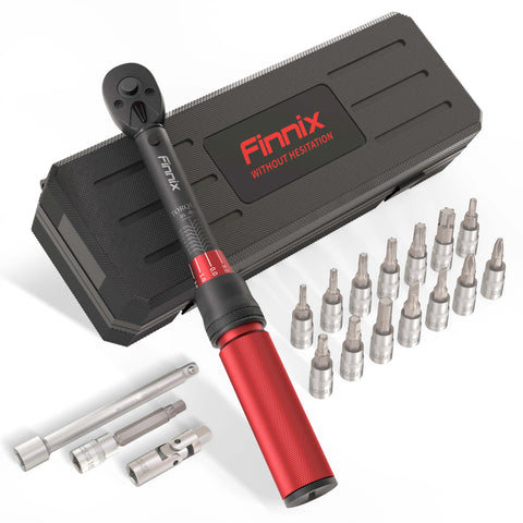 Finnix 1/4-inch Torque Wrench Set | 10-150 in.-lb.| 90-Tooth Gear (18 Pcs)