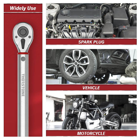 Thorstone 1/2" Drive Click Torque Wrench, 10-150 ft.-lb./13.6~203.5 Nm, 72-Tooth Gear