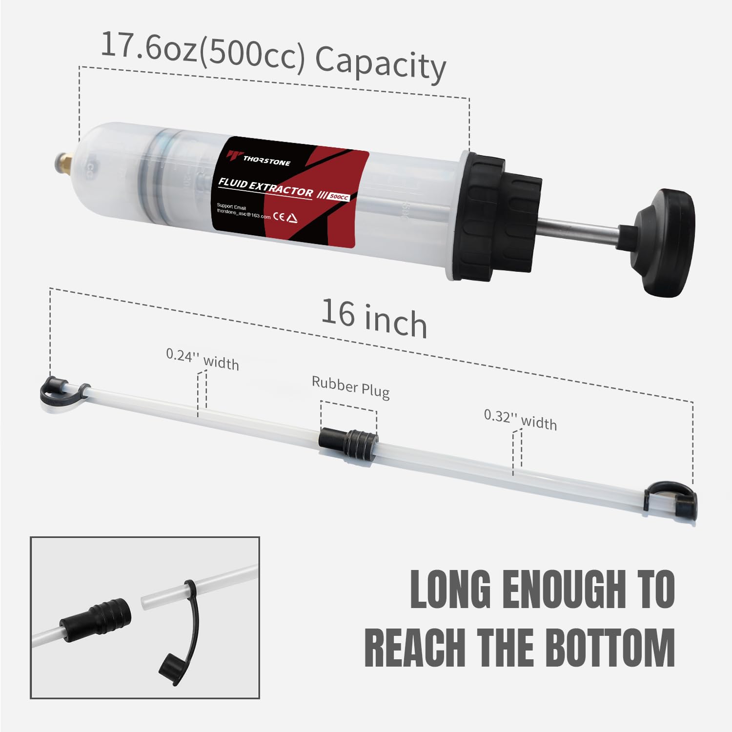 500CC Manual Fluid Syringe Pump Vacuum Oil Extractor with Hose