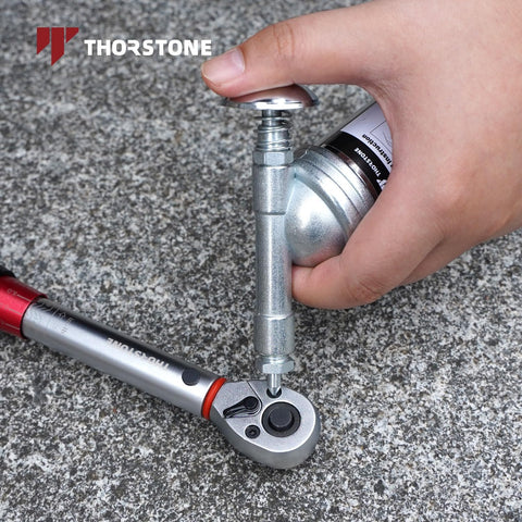 Thorstone Bicycle Push-Type Mini Grease Gun | One Handed Operation | Needle Nozzle Easily Grease Small Fittings