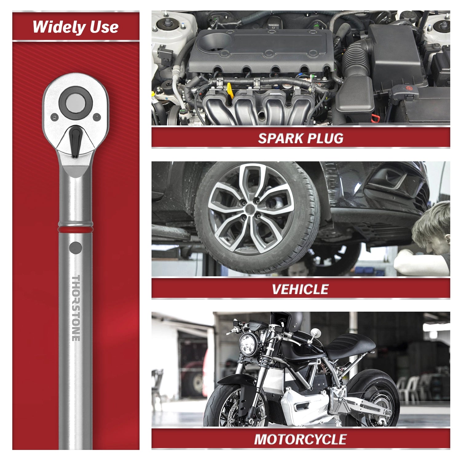 Thorstone 3/4" Drive Click Torque Wrench, 100-600 ft.-lb. / 135-815 Nm, 24-Tooth Gear