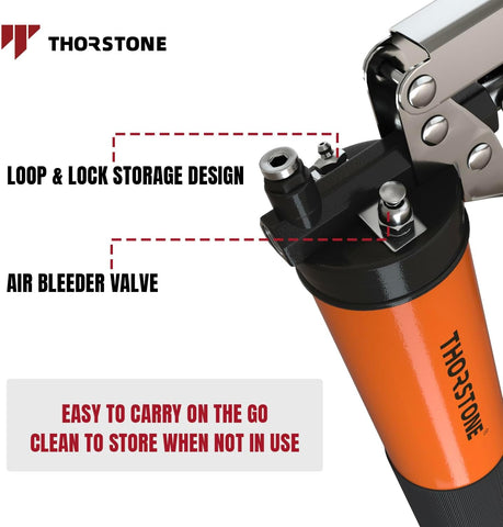 Thorstone 7000PSI Heavy Duty Pistol Grip Grease Guns Set With 90 Degree Grease Coupler